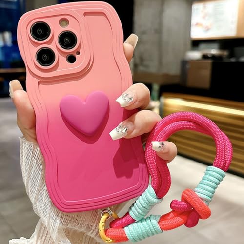 PYYLTTP Niedliche Handyhülle mit Farbverlauf und Handschlaufe für iPhone 15 Pro Max 14 13 12 11 XS X XR 7 8 6S Plus, Pink Rose, für iPhone 13 Pro PYYLTTP Niedliche Handyhülle mit Farbverlauf und Handschlaufe für iPhone 15 Pro Max 14 13 12 11 XS X XR 7 8 6S Plus, Pink Rose, für iPhone 13 Pro von PYYLTTP
