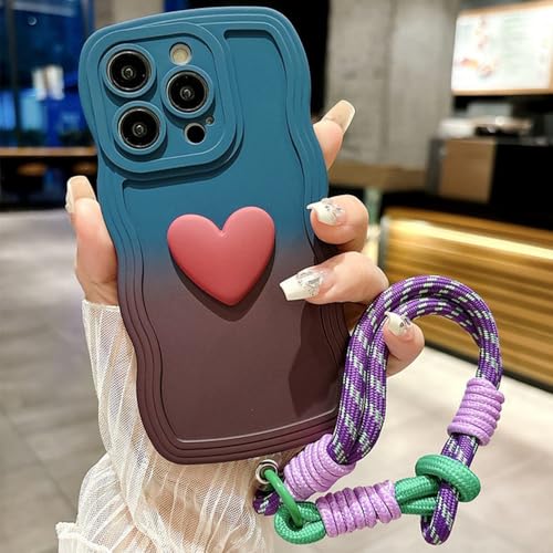 PYYLTTP Niedliche Handyhülle mit Farbverlauf und Handschlaufe für iPhone 15 Pro Max 14 13 12 11 XS X XR 7 8 6S Plus, blau rot, für iPhone SE2020 (SE2022 PYYLTTP Niedliche Handyhülle mit Farbverlauf und Handschlaufe für iPhone 15 Pro Max 14 13 12 11 XS X XR 7 8 6S Plus, blau rot, für iPhone SE2020 (SE2022 von PYYLTTP