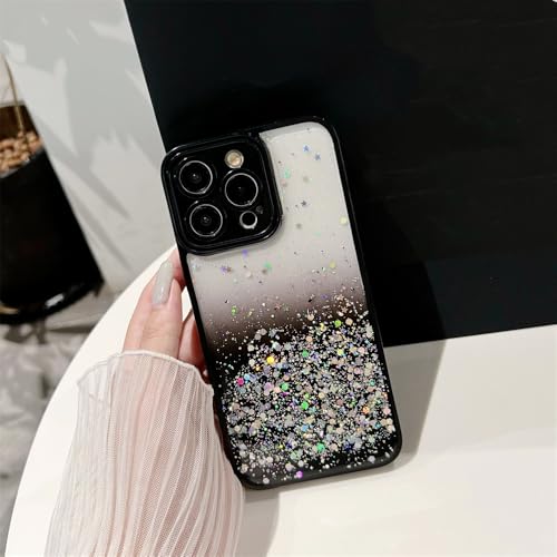 PYYLTTP Transparente Glitzer-Schutzhülle für iPhone 15, 14, 13, 12, Mini, 11 Pro, Max, X, XR, XS, Max, 6, 6S, 7, 8 Plus, stoßfest, Farbverlauf, Pailletten, Schwarz, für iPhone 12 Pro PYYLTTP Transparente Glitzer-Schutzhülle für iPhone 15, 14, 13, 12, Mini, 11 Pro, Max, X, XR, XS, Max, 6, 6S, 7, 8 Plus, stoßfest, Farbverlauf, Pailletten, Schwarz, für iPhone 12 Pro von PYYLTTP