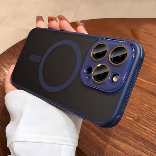 PYYLTTP Wärmeableitende Stoßstangenhülle für iPhone 15 12 13 14 16 Pro Max 16 Plus Hüllen Kameraschutz Hautgefühl Matte Abdeckung, Marineblau, Für iPhone 12 ProMax PYYLTTP Wärmeableitende Stoßstangenhülle für iPhone 15 12 13 14 16 Pro Max 16 Plus Hüllen Kameraschutz Hautgefühl Matte Abdeckung, Marineblau, Für iPhone 12 ProMax von PYYLTTP