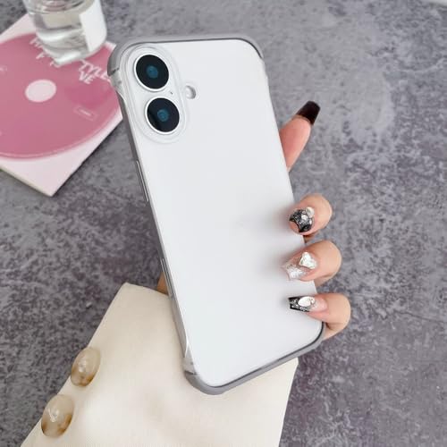 PYYLTTP Zweifarbige rahmenlose Handyhülle für iPhone 16 15 14 Pro Max 13 12 Pro Max Schlanke, Matte Farbe, ultradünne, Harte PC-Airbag-Abdeckung, grau, für iPhone 16 Pro PYYLTTP Zweifarbige rahmenlose Handyhülle für iPhone 16 15 14 Pro Max 13 12 Pro Max Schlanke, Matte Farbe, ultradünne, Harte PC-Airbag-Abdeckung, grau, für iPhone 16 Pro von PYYLTTP