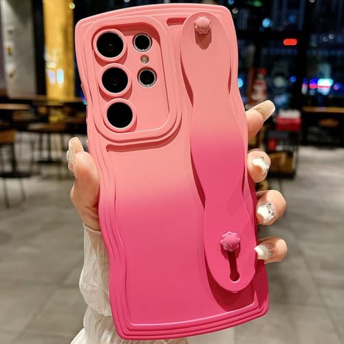 Schutzhülle mit Handgelenksschlaufe und Farbverlauf, lockig, gewellt, für Samsung Galaxy S25 Ultra S24 S23 S21 FE S22 Plus Note 20 A55 A35 A25 A15 5G A05s A05, Pink Rose, für Galaxy S24 FE Schutzhülle mit Handgelenksschlaufe und Farbverlauf, lockig, gewellt, für Samsung Galaxy S25 Ultra S24 S23 S21 FE S22 Plus Note 20 A55 A35 A25 A15 5G A05s A05, Pink Rose, für Galaxy S24 FE von PYYLTTP