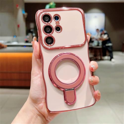 Wave Bracket Case für Samsung Galaxy S25 S24 Ultra S22 Plus S23 FE A55 A54 A35 A15 Ständerhalter Weiche TPU-Abdeckung, Pink, für Samsung A16 Wave Bracket Case für Samsung Galaxy S25 S24 Ultra S22 Plus S23 FE A55 A54 A35 A15 Ständerhalter Weiche TPU-Abdeckung, Pink, für Samsung A16 von PYYLTTP