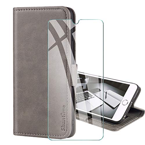 PZEMIN Handyhülle für Cubot J9 Hülle + 1x Panzerglas Schutzfolie Film Displayschutzfolie - Wallet Case Kartensteckplätzen Schutzhülle für Cubot J9 (Silber) von PZEMIN