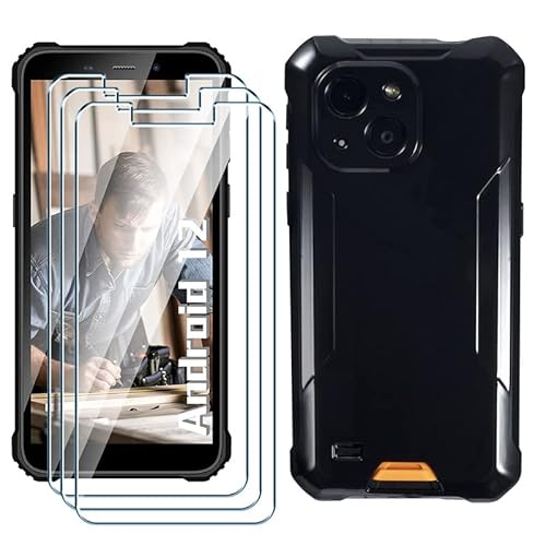 PZEMIN Handyhülle für Oukitel WP20 Hülle + 3X Gehärtetem Glas Filmschutz Schutzfolien - Silikon Soft Schwarz Fall TPU Leichte Protection Case Cover (5.93") von PZEMIN