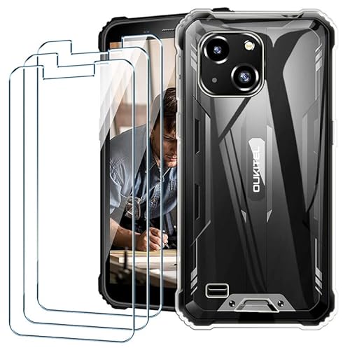 PZEMIN Handyhülle für Oukitel WP20 Hülle + 3X Gehärtetem Glas Filmschutz Schutzfolien - Silikon Soft Transparent Fall TPU Leichte Protection Case Cover (5.93", Clear) von PZEMIN