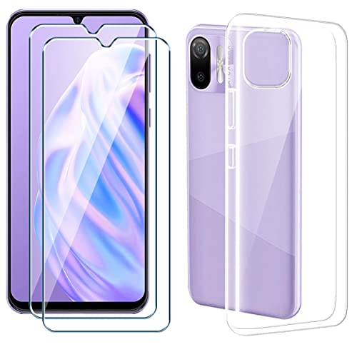 PZEMIN Handyhülle für Ulefone Note 6 Hülle + 2X Gehärtetem Glas Filmschutz Schutzfolien - Silikon Soft Transparent Fall TPU Leichte Protection Case Cover (6.10", Clear) von PZEMIN