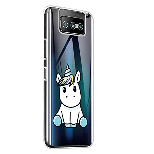 PZEMIN Hülle für Asus Zenfone 7 ZS670KS Case Weiche Transparent Soft Silikon TPU Bumper Handytasche Schutzhülle Tasche Schale (6.67") (Pattern Printing, LF22) von PZEMIN