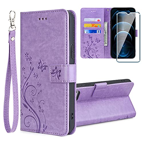 PZEMIN Hülle für Ulefone Note 6 / Ulefone Note 6P / Ulefone Note 6T (6.10") + 1x Panzerglas Schutzfolie Film - Handyhülle Brieftasche flip Lederhülle Schutzhülle [Magnetverschluss] (Violett) von PZEMIN