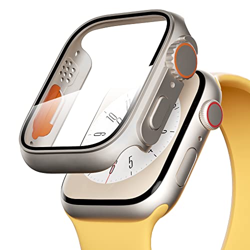 PZOZ Hülle Kompatibel mit Apple Watch Series 7/8 45mm mit Displayschutz, iWatch Sehr stark PC Schutzhülle, All-Around Schutz Case für Apple Watch Series 7/8(45mm) von PZOZ