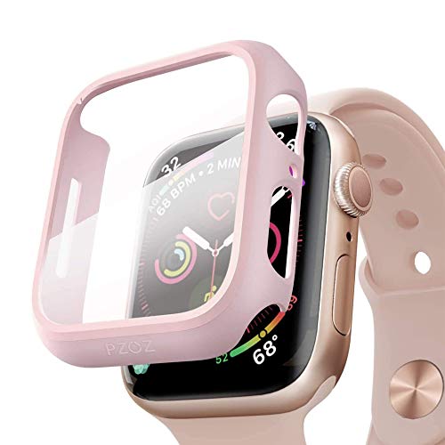 PZOZ Hülle Kompatibel mit Apple Watch Series SE2/SE/6/5/4 40mm mit PET Displayschutz, iWatch Sehr stark PC Schutzhülle, All-Around Schutz Case für Apple Watch Series SE2/SE/6/5/4 40mm(Rosa) von PZOZ