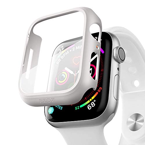 PZOZ Hülle Kompatibel mit Apple Watch Series SE2/SE/6/5/4 44mm mit PET Displayschutz, iWatch Sehr stark PC Schutzhülle, All-Around Schutz Case für Apple Watch Series SE2/SE/6/5/4 44mm(Weiß) von PZOZ