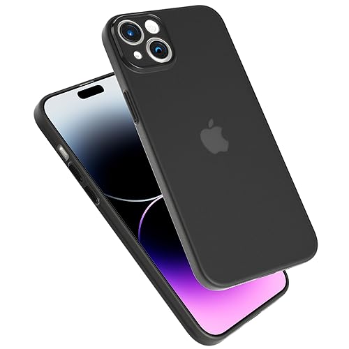 PZOZ Hülle für iPhone 15, Mattiert Silikon Case, stoßfeste Schutzhülle，TPU-Handyhülle (15, Grauschwarz) von PZOZ