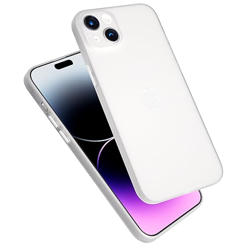 PZOZ Hülle für iPhone 15, Mattiert Silikon Case, stoßfeste Schutzhülle，TPU-Handyhülle (15, Nebelweiß) von PZOZ