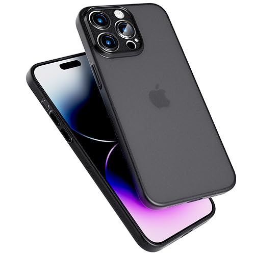 PZOZ Hülle für iPhone 15 Pro, Mattiert Silikon Case, stoßfeste Schutzhülle,TPU-Handyhülle(15 Pro, Grauschwarz) von PZOZ
