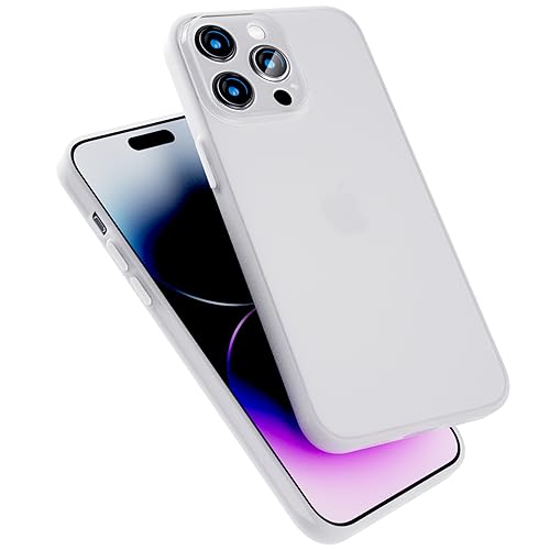 PZOZ Hülle für iPhone 15 Pro, Mattiert Silikon Case, stoßfeste Schutzhülle，TPU-Handyhülle(15 Pro, Nebelweiß) von PZOZ