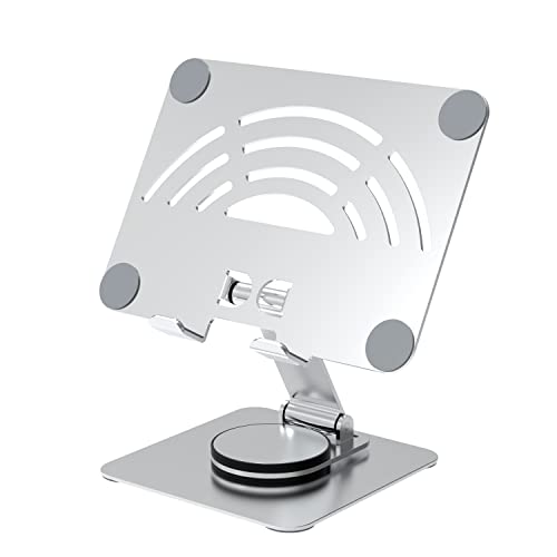Tablet Ständer. 360° Drehbarer Aluminium Tablet Ständer Dock, Faltbarer und Verstellbarer Handyhalter für 4-13 Zoll iPad Pro/Mini/Air, Nexus, Samsung Tab etc. von PZiXuaner