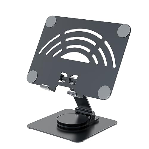 Tablet Ständer. 360° Drehbarer Aluminium Tablet Ständer Dock, Faltbarer und Verstellbarer Handyhalter für 4-13 Zoll iPad Pro/Mini/Air, Nexus, Samsung Tab etc. von PZiXuaner