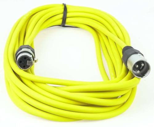 Paccs 1 Stück 10 m Mikrofonkabel Gelb XLR Stecker male auf XLR Buchse female - Symmetrisch Audio Kabel DMX OFC-Kupfer von Paccs