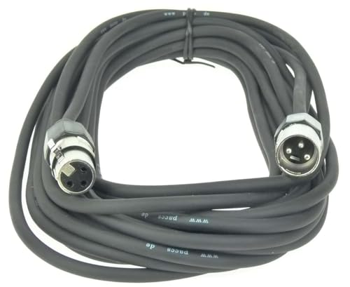 Paccs 1 Stück 10 m Mikrofonkabel Schwarz XLR Stecker male auf XLR Buchse female - Symmetrisch Audio Kabel DMX OFC-Kupfer von Paccs
