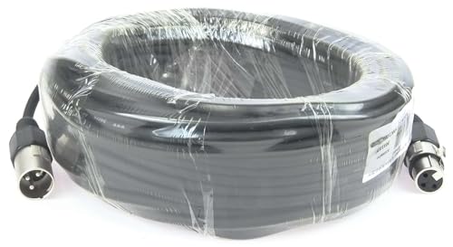 Paccs 1 Stück 25 m Mikrofonkabel Schwarz XLR Stecker male auf XLR Buchse female - Symmetrisch Audio Kabel DMX OFC-Kupfer von Paccs