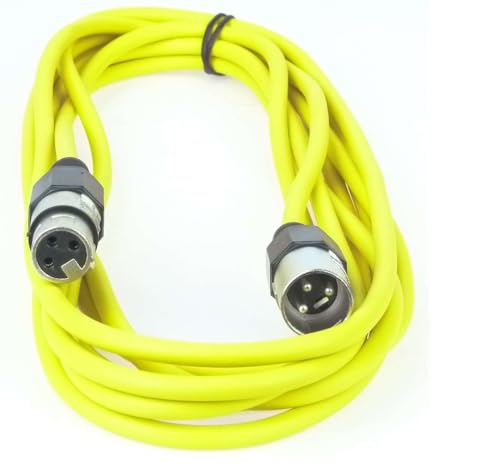 Paccs 1 Stück 5 m Mikrofonkabel Gelb XLR Stecker male auf XLR Buchse female - Symmetrisch Audio Kabel DMX OFC-Kupfer von Paccs