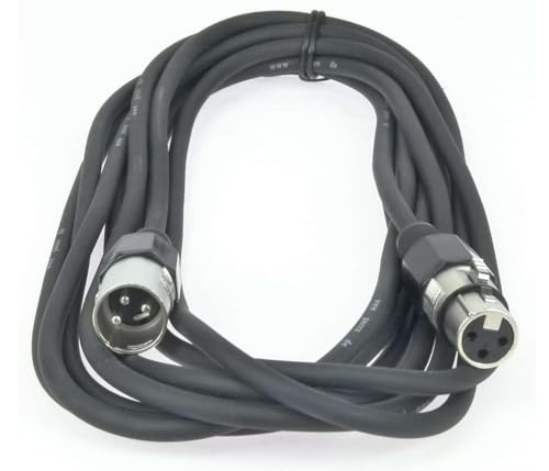 Paccs 1 Stück 5 m Mikrofonkabel Schwarz XLR Stecker male auf XLR Buchse female - Symmetrisch Audio Kabel DMX OFC-Kupfer von Paccs