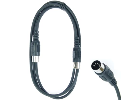 Paccs 1 x 1,5 m Midikabel, 5 pol schwarz, DIN MIDI Kabel 5 polig von Paccs