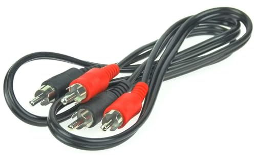 Paccs 1 x 1 m Cinchkabel Stecker auf Stecker RCA Audio Stereo Hifi Chinchkabel Cinch Chinch Kabel von Paccs