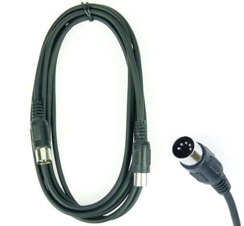 Paccs 1 x 3 m Midikabel, 5 pol schwarz, DIN MIDI Kabel 5 polig von Paccs