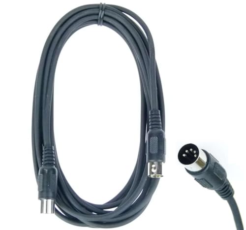 Paccs 1 x 5 m Midikabel, 5 pol schwarz, DIN MIDI Kabel 5 polig von Paccs
