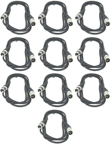 Paccs 10 Stück 3 m Mikrofonkabel Schwarz XLR Stecker male auf XLR Buchse female - Symmetrisch Audio Kabel DMX OFC-Kupfer Paccs 10 Stück 3 m Mikrofonkabel Schwarz XLR Stecker male auf XLR Buchse female - Symmetrisch Audio Kabel DMX OFC-Kupfer von Paccs