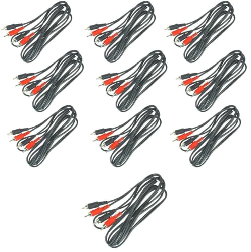 Paccs 10 x 2 m Cinchkabel Stecker auf Stecker RCA Audio Stereo Hifi Chinchkabel Cinch Chinch Kabel von Paccs