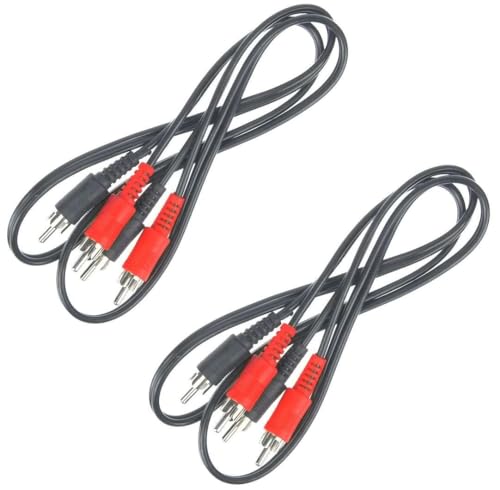 Paccs 2 x 1 m Cinchkabel Stecker auf Stecker RCA Audio Stereo Hifi Chinchkabel Cinch Chinch Kabel von Paccs