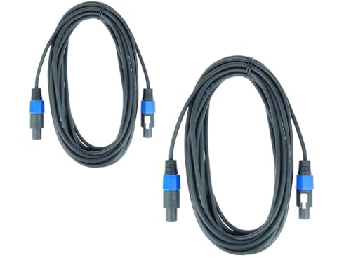 Paccs 2 x 10 m Lautsprecherkabel, Speakon Stecker 4 pol, PA Boxenkabel 2 x 1.5mm² von Paccs