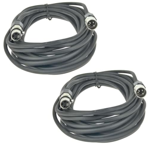 Paccs 2 x 10 m XLR Lautsprecherkabel, Verlängerungskabel, PA Boxenkabel Speaker Kabel male auf female/Stecker auf Kupplung 2 x 1.5mm² von Paccs