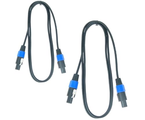 Paccs 2 x 2 m Lautsprecherkabel, Speakon Stecker 4 pol, PA Boxenkabel 2 x 1.5mm² von Paccs