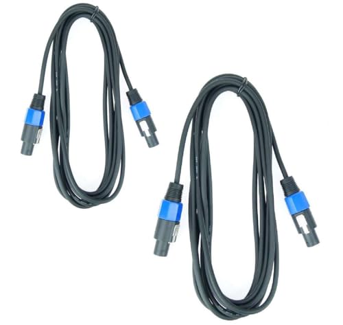Paccs 2 x 5 m Lautsprecherkabel, Speakon Stecker 4 pol, PA Boxenkabel 2 x 1.5mm² von Paccs