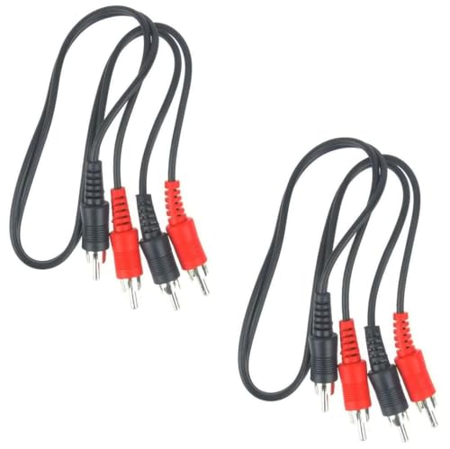 Paccs 2 x 50 cm Cinchkabel Stecker auf Stecker RCA Audio Stereo Hifi Chinchkabel Cinch Chinch Kabel 0,5 m von Paccs