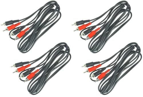 Paccs 4 x 2 m Cinchkabel Stecker auf Stecker RCA Audio Stereo Hifi Chinchkabel Cinch Chinch Kabel von Paccs