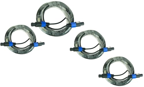 Paccs 4 x 20 m Lautsprecherkabel, Speakon Stecker 4 pol, PA Boxenkabel 2 x 1.5mm² von Paccs