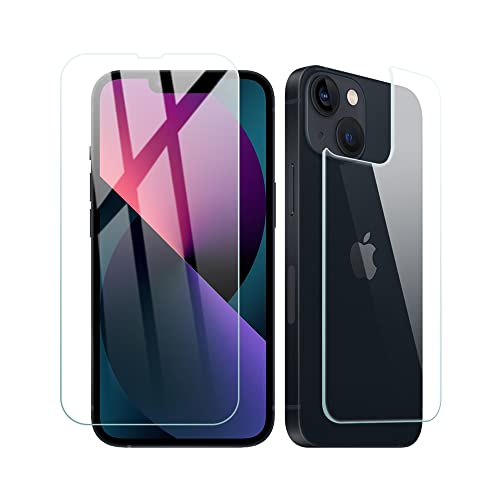 PaceBid [2 Stück Panzerglas Kompatibel mit iPhone 13 Schutzfolie + Panzerglas Rückseite, Tempered Glass [9H Härte] [Anti-Fingerabdruck] [Ultra-klar] Displayschutzfolie für iPhone 13 von PaceBid