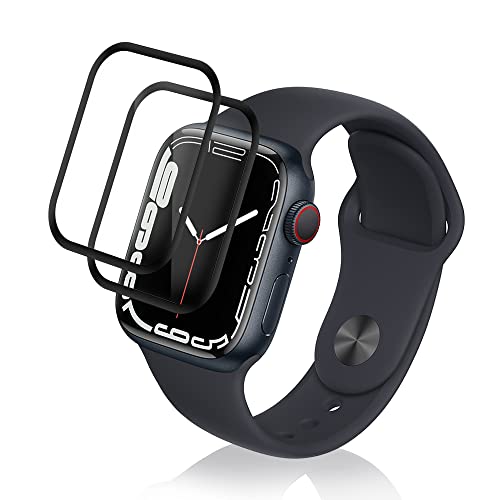 PaceBid 2 Stück Schutzfolie Kompatibel mit Apple Watch Series 7 45mm, [Anti-Kratzen] [Anti-Öl] [Anti-Bläschen] [HD Klar] Vollständige Abdeckung Folie für Apple Watch Series 7 45mm von PaceBid