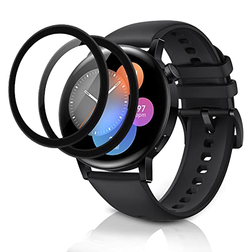 PaceBid 2 Stück Schutzfolie Kompatibel mit Huawei Watch GT 3 42mm, [Anti-Kratzen] [Anti-Öl] [Anti-Bläschen] [HD Klar] Vollständige Abdeckung Folie für Huawei Watch GT 3 42mm von PaceBid