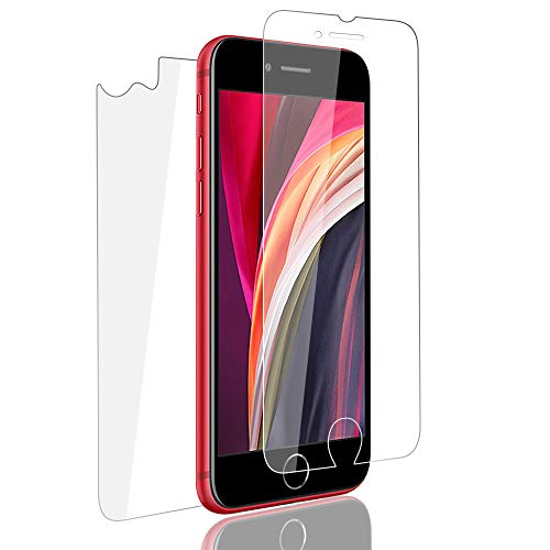 PaceBid 2 Stück Schutzfolie Kompatibel mit iPhone SE 2020 + Schutzfolie Rückseite, Tempered Glass [9H Härte] [Anti-Fingerabdruck] [Ultra-klar] Displayschutzfolie für iPhone SE 2020 von PaceBid