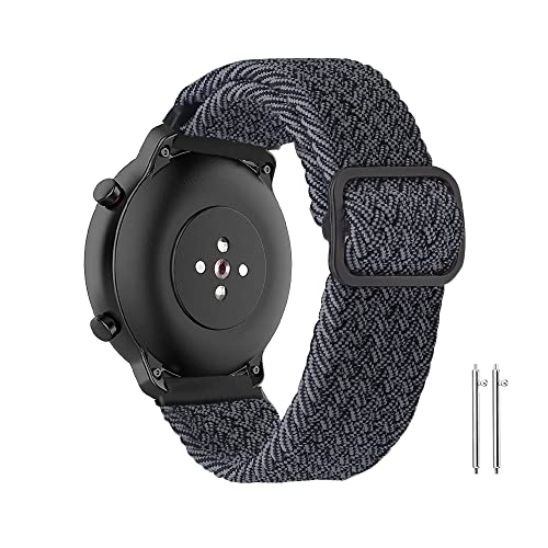 PaceBid 20mm Armband für Amazfit GTR Mini/GTS 4/GTS 4 Mini/Bip 3/Bip 3 Pro/GTS 2 Mini/GTS 2, Nylon Elastische Solo Loop Uhrenarmbänder, Sport Uhrenarmband Armbänder für Amazfit GTR 42mm-Schwarz von PaceBid