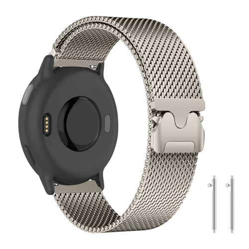 PaceBid 20mm Armband für Garmin Vivoactive 5/6/Forerunner 165/165 Music/245/245 music/645/645 music, Metall Magnetisch Uhrenarmband für Garmin Approach S50/S44/S42/Venu Sq 2/Venu 2 Plus - Starlight PaceBid 20mm Armband für Garmin Vivoactive 5/6/Forerunner 165/165 Music/245/245 music/645/645 music, Metall Magnetisch Uhrenarmband für Garmin Approach S50/S44/S42/Venu Sq 2/Venu 2 Plus - Starlight von PaceBid