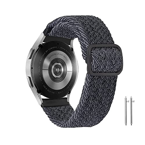 PaceBid 20mm Armband für Samsung Galaxy Watch 6 40 mm 44 mm/Galaxy Watch 6 Classic 43 mm 47 mm, Nylon Elastische Solo Loop Uhrenarmband Sport Armbänder für Samsung Galaxy Watch 5/Watch 5 Pro-Schwarz von PaceBid