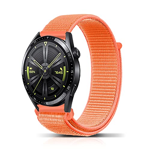 PaceBid 22mm Armband Kompatibel mit Huawei Watch GT 4 46mm/Huawei Watch 4 46mm/Watch 4 Pro 48mm/GT 3 46mm/GT 2 46mm Nylon Leicht Verstellbar Uhrenarmband für Huawei Watch 3/Watch 3 pro (Orange) von PaceBid