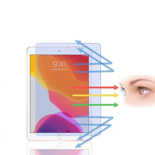 PaceBid Anti Blaulicht Displayschutz Kompatibel mit iPad 10.2 2019, [Anti Eye Strain][Blockiert Übermäßig Schädliches Blaues Licht & UV][Ultra-klar] 9H Härte Schutzfolie für iPad 10.2 2019 von PaceBid